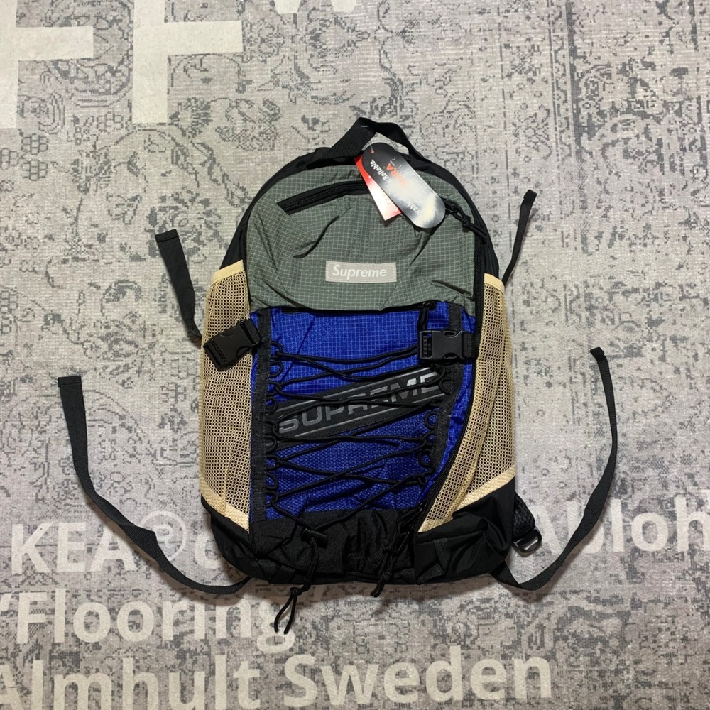 Supreme Backpack FW17 Cordura Ripstop Teal Blue Black Bag
